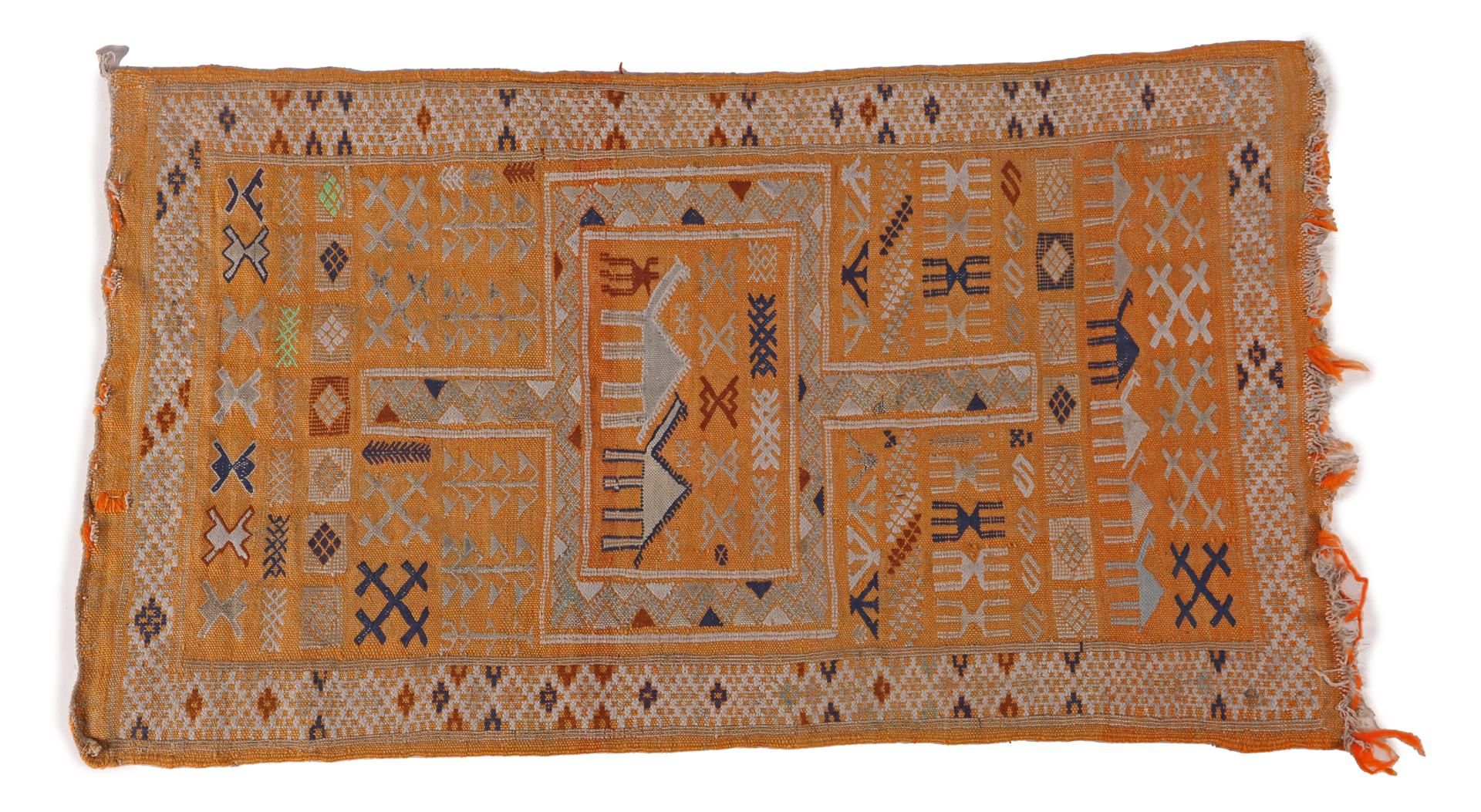 Null Tapis oriental noué à la main avec décor de chameau, Maroc, 100x57 cm