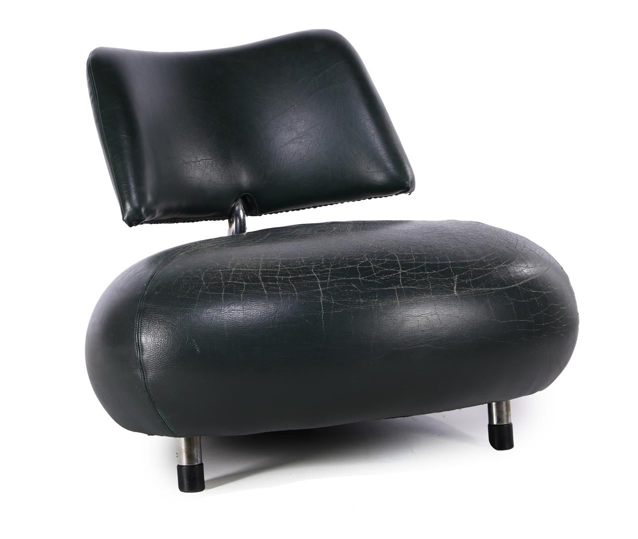 Roy de Scheemaker 罗伊-德-谢梅克（1960 年至今）
绿色真皮休闲扶手椅，镀铬金属框架，Roy de Scheemaker 设计，Leolu&hellip;