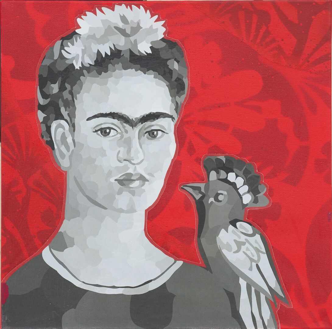Zachary BODSON (1998) Frida

2022

Mixed media on canvas : collage and stencil 
&hellip;