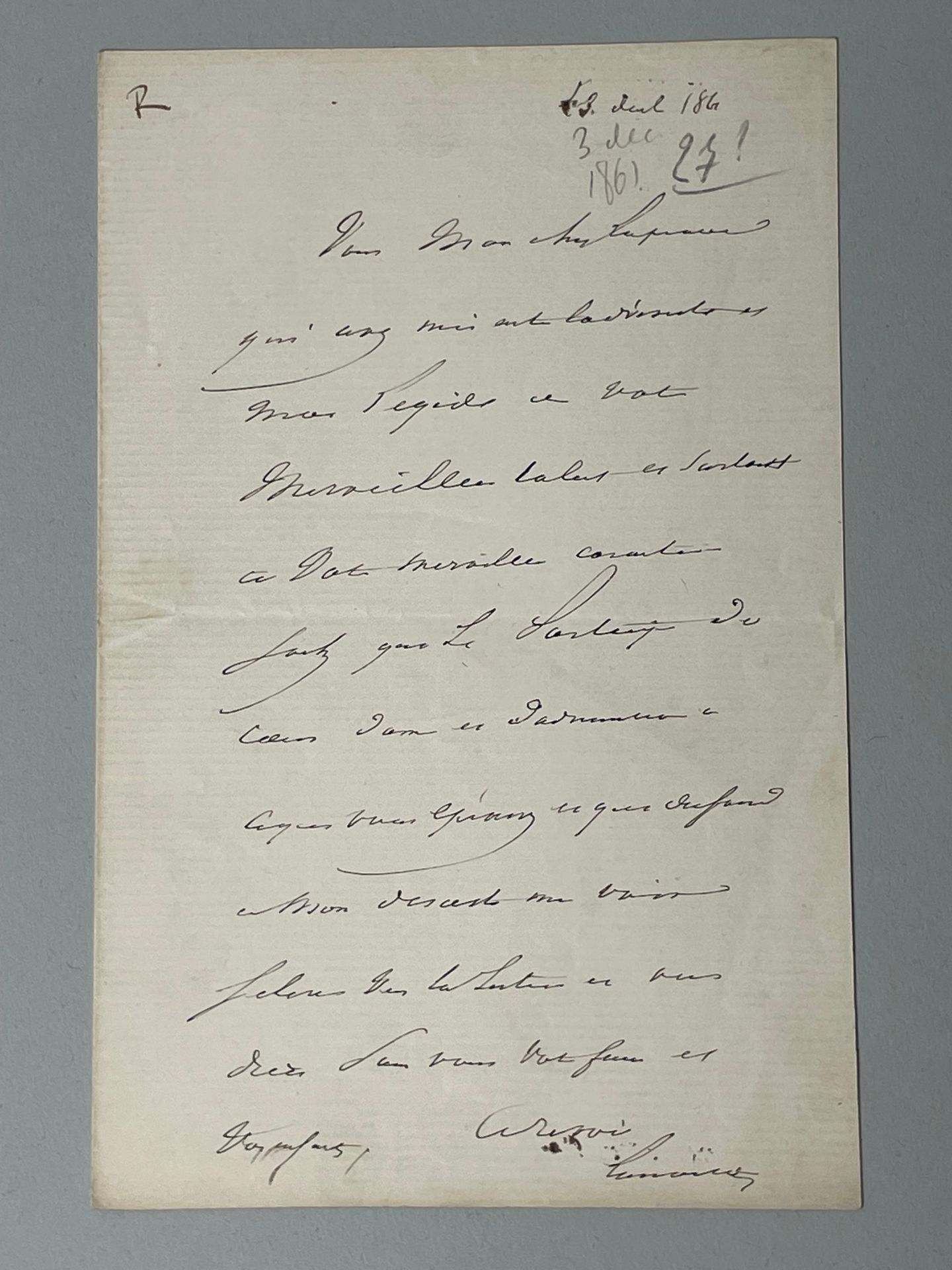 Null LAMARTINE Alphonse de (1790-1869)

Lettre autographe signée et datée du 3 d&hellip;