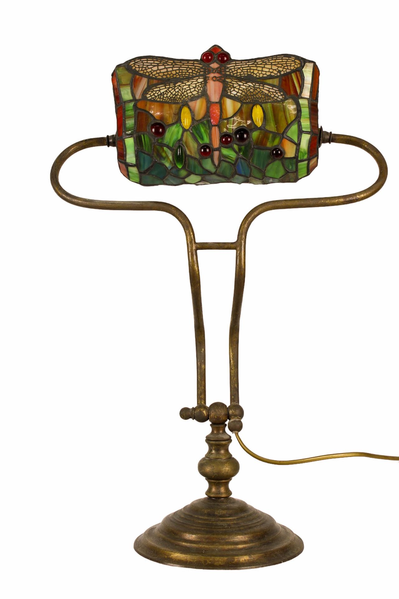 LAMPADA DA TAVOLO LIBERTY avec cadre en laiton et plafonnier en pâte de verre re&hellip;