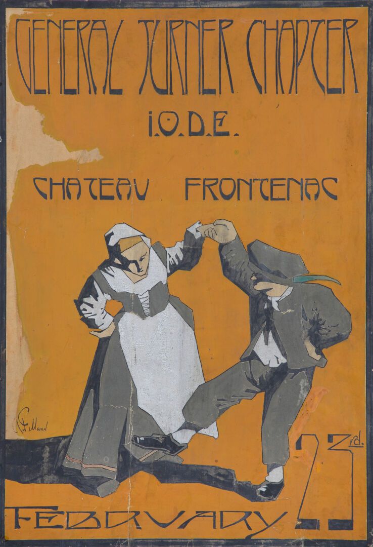 Null 阿尔弗雷德-佩兰被称为阿尔弗雷德-"佩兰"（1906-1988）。
特纳将军分会I.O.D.E.弗朗特纳克城堡的海报项目
水粉画
左下角签名：A.Pe&hellip;