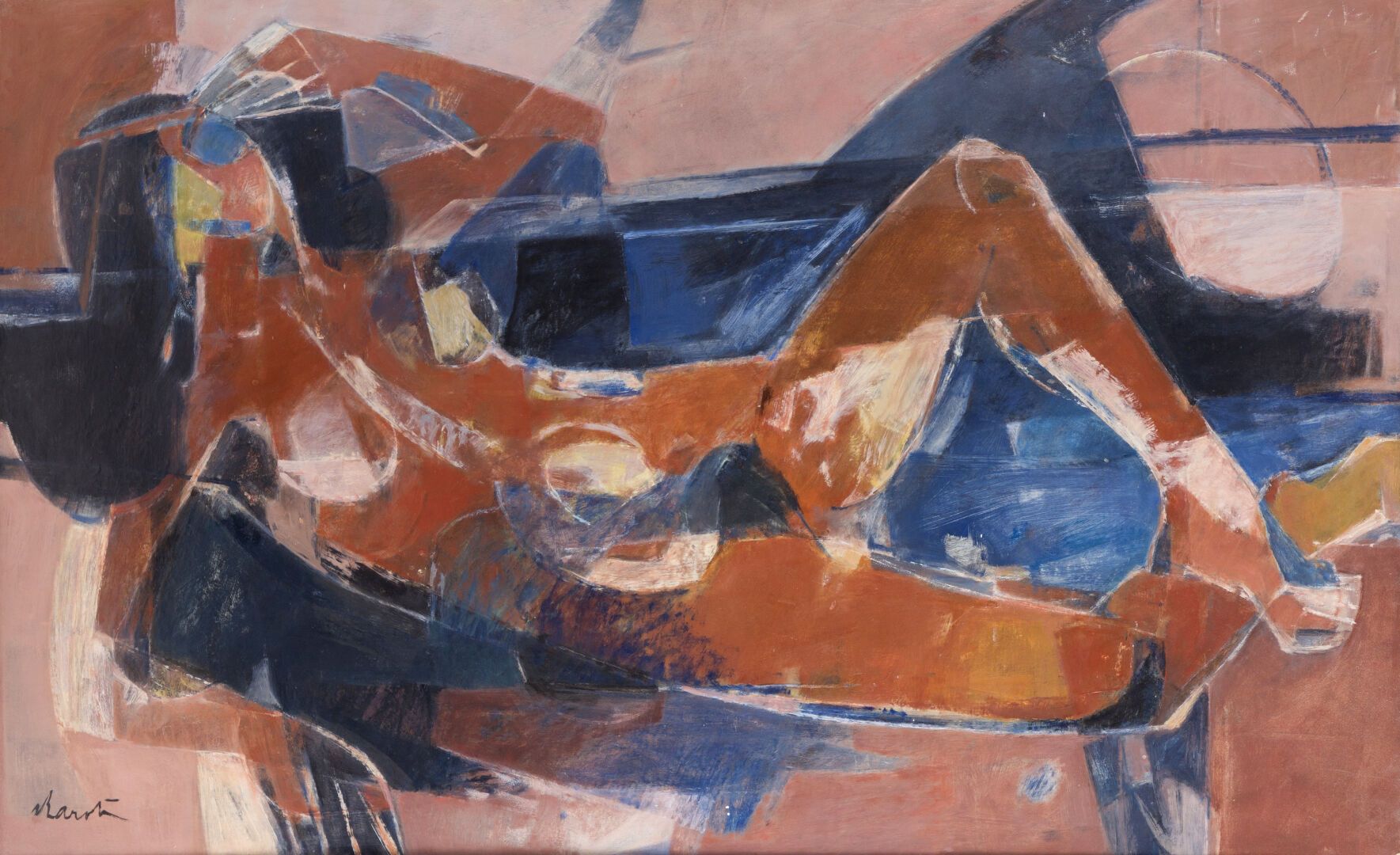 Null 罗杰-巴罗特（1926-2016）
北极星》（Venus Borealis
布面油画
左下方有签名
(背面是法国艺术家沙龙的展览标签)
89 x 14&hellip;