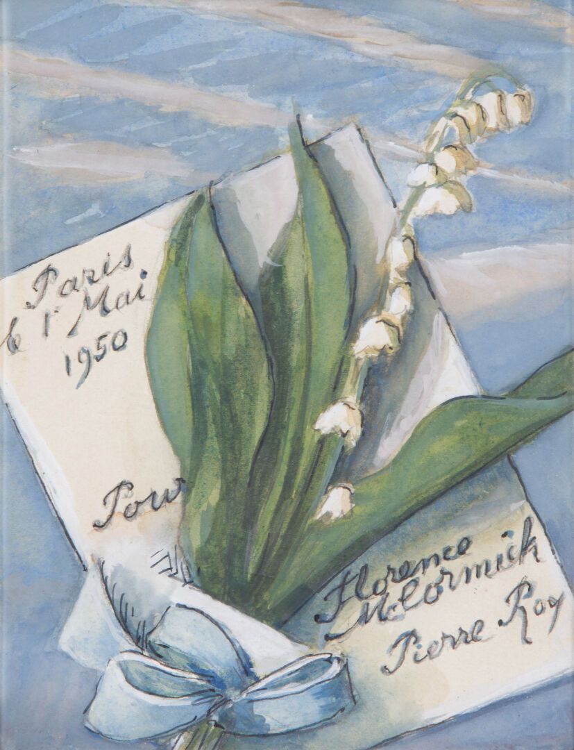 Null 皮埃尔-罗伊(1880-1950)
1950年5月1日
水墨和水粉画 
有签名，专用和日期
15,5 x 12 cm (展览中)