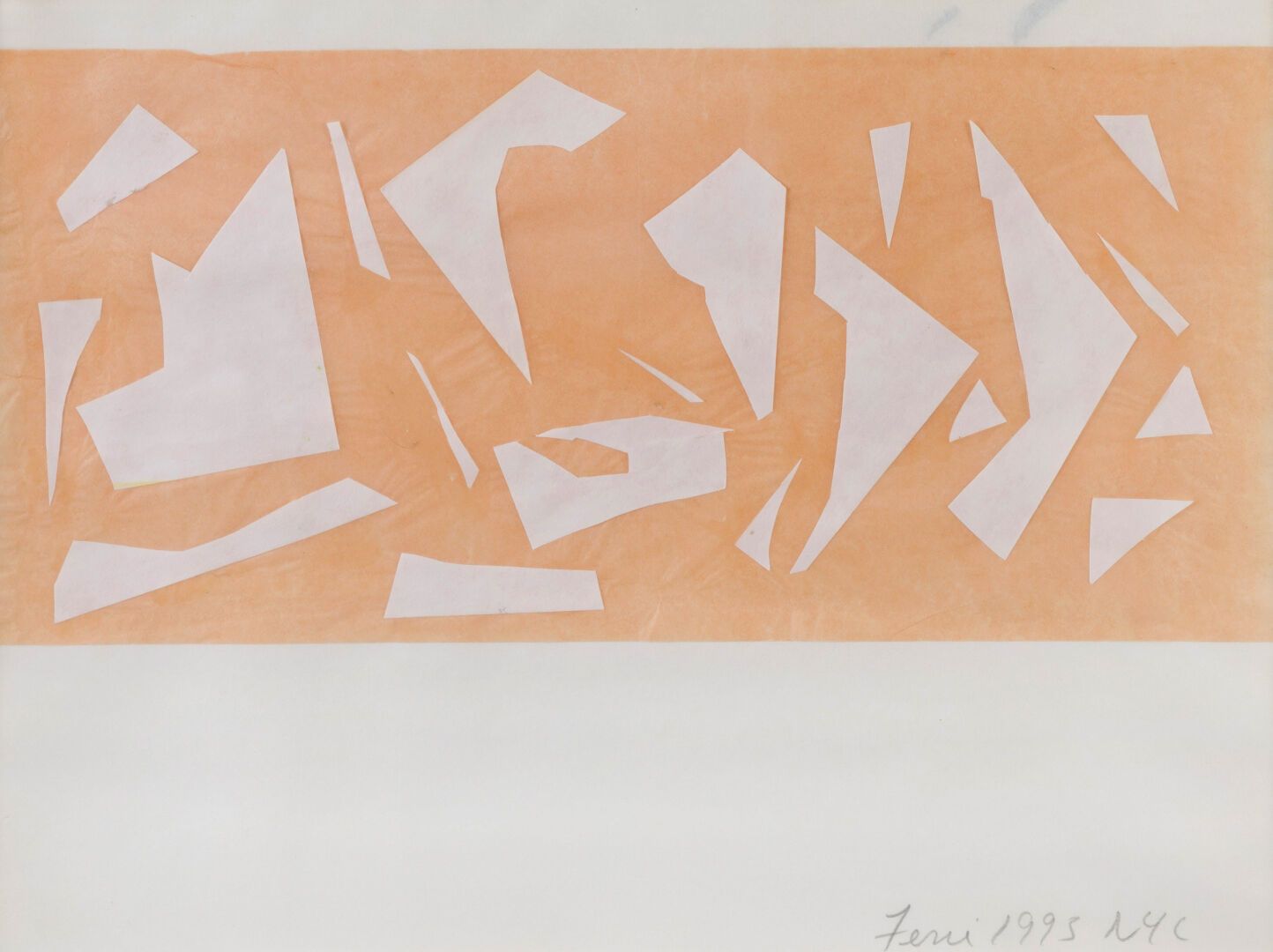 Null 罗恩-费里 (1932-2019)
构成，1993年
描图纸上的四幅水彩画拼贴画 
右下方有签名、日期和纽约市的位置
22 x 30厘米