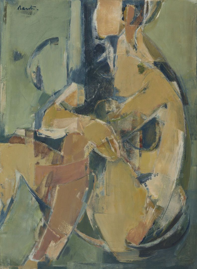 Null Roger BAROTH (1926-2016) 
Femme nue assise
Huile sur toile
Signée en haut à&hellip;