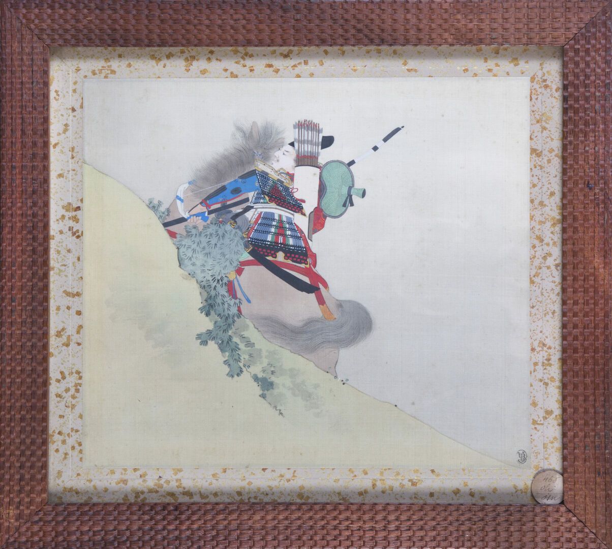 Null 丝绸上的十五幅绘画系列，玻璃下装框，日本明治时期
一本丝绸上的水墨和多色画的画册，这些画已被分开并装裱在玻璃下。 
它们以精细的处理方式表现了中国和日&hellip;