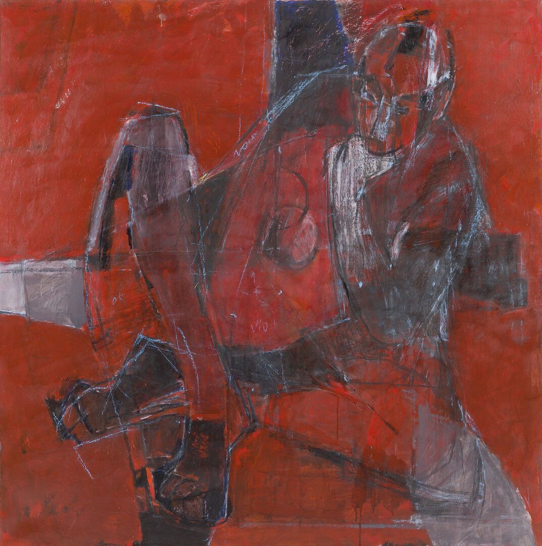 Null 罗杰-巴罗特（1926-2016） 
思考 
布面油画，用粉笔加强
背面有工作室销售的印章
120 x 120厘米