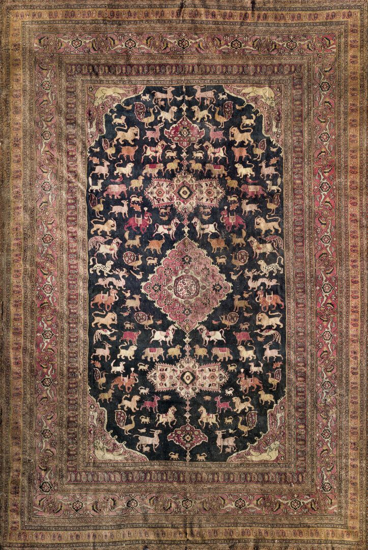 Null Khorassan Iran Ende 18., Anfang 19. 
Sehr großer Teppich aus Wollvelours, B&hellip;