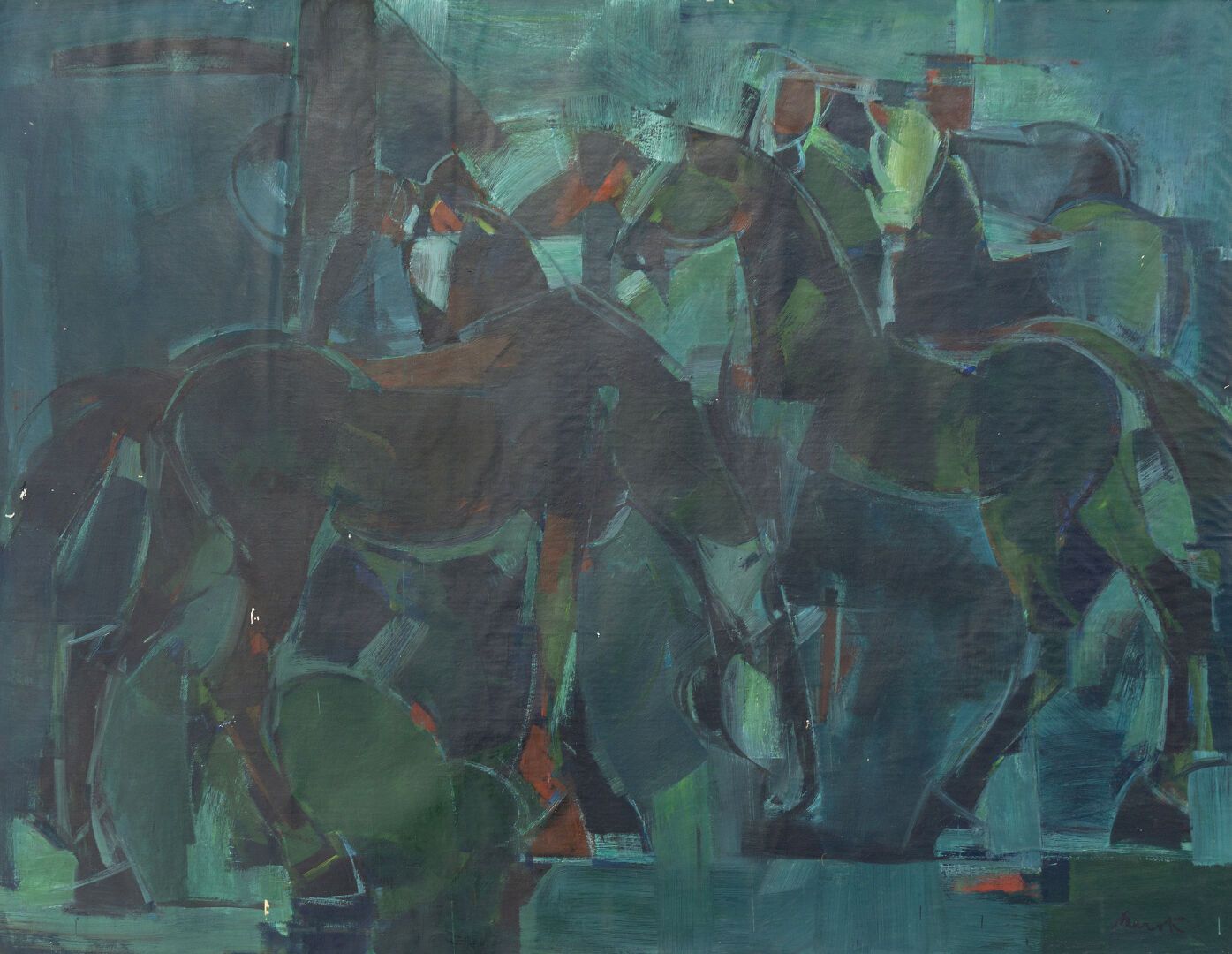Null Roger BAROTH (1926-2016)
Les chevaux des glaces 
Huile sur toile 
Signée en&hellip;
