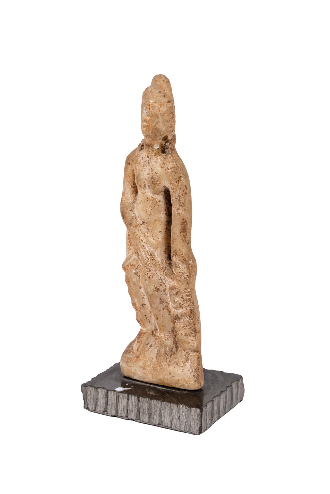 Null Alabaster-Skulptur, die eine Venus mit Eros darstellt. Rom. 1.-3. Jh. N. Ch&hellip;