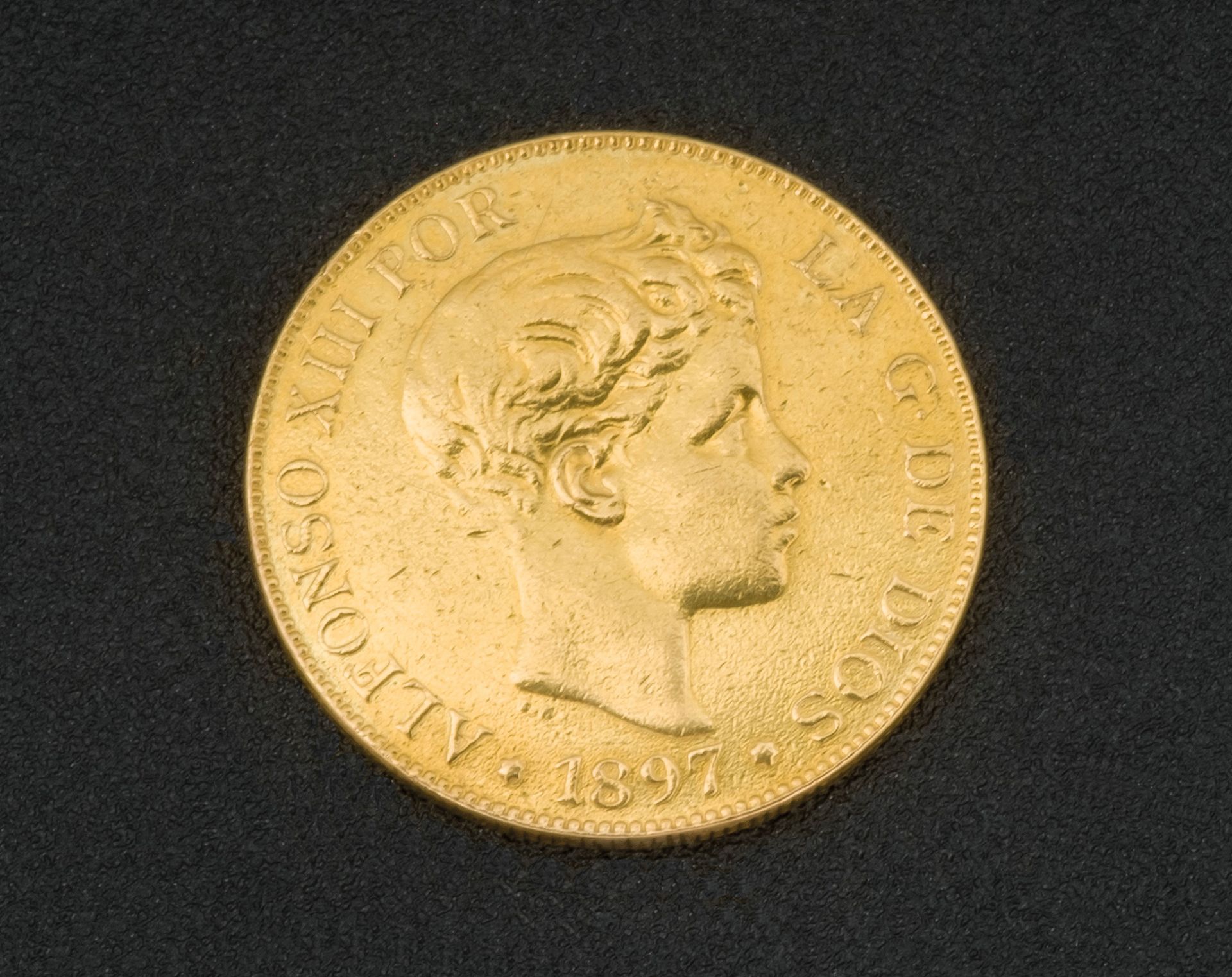 Null Moneta da 100 pesetas Alfonso XIII, 1897, riproduzione di gioielli e di una&hellip;