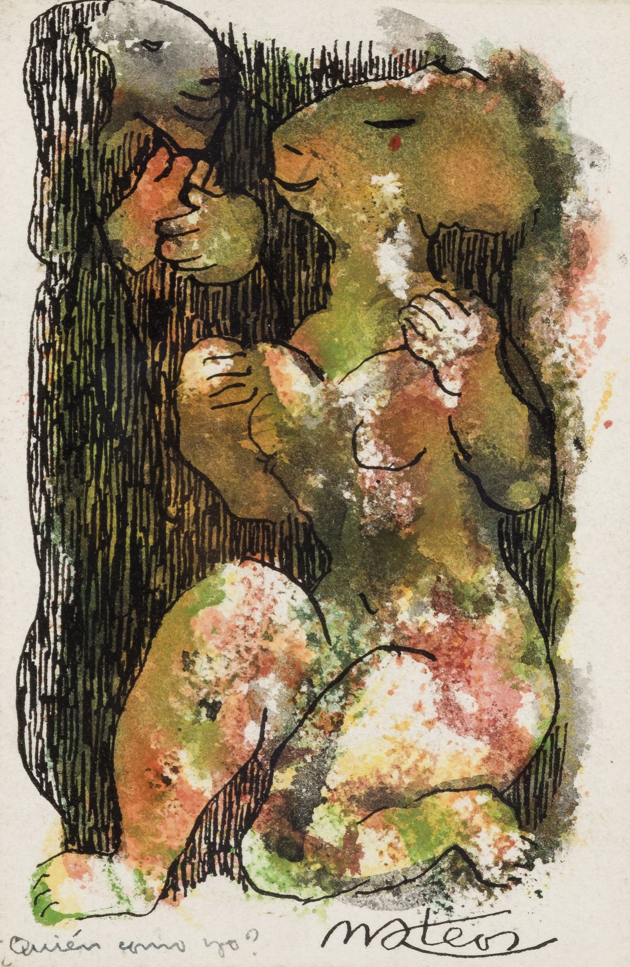 MATEOS, FRANCISCO (1897 - 1976) Ink and watercolor on paper. Signed in the lower&hellip;