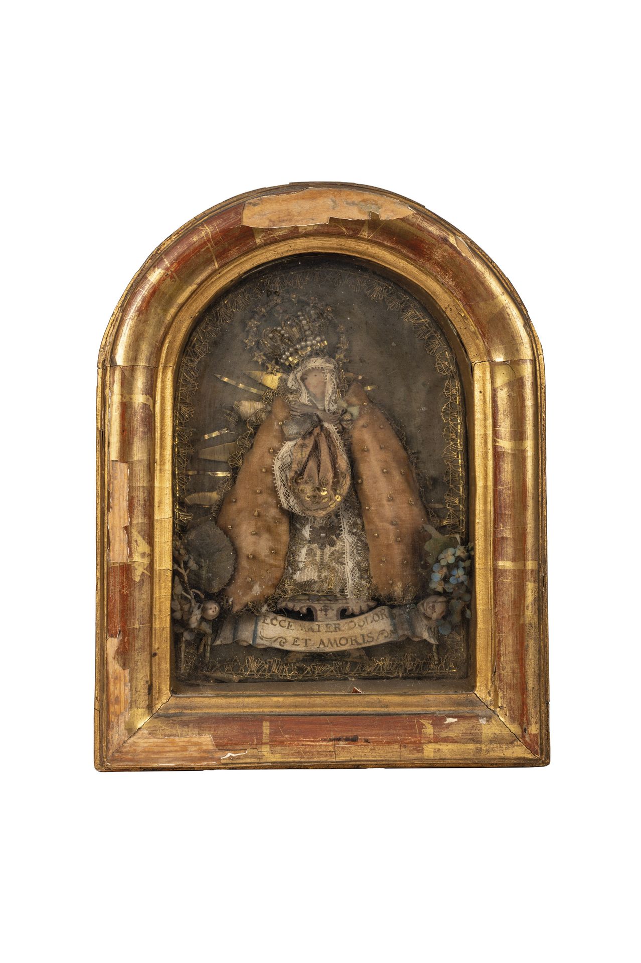 Null Ex-voto reliquaire avec l'image de la Vierge de Soledad. Réalisé sur papier&hellip;