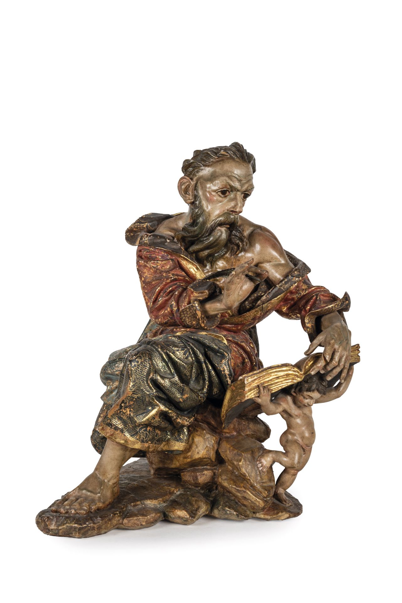 ESCUELA ESPAÑOLA S. XIX-XX Sculpture en bois sculpté, étuvé et polychrome. Haute&hellip;