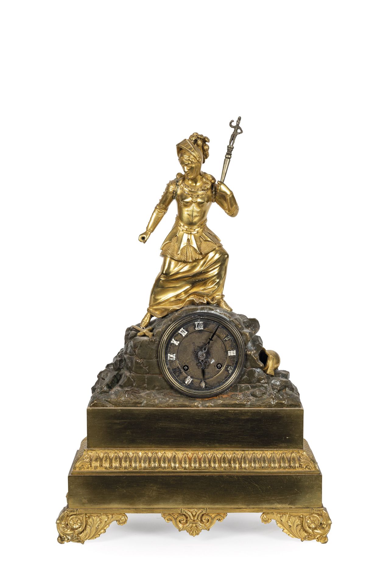 Null Pendule de table Empire - Louis Philippe en bronze doré au mercure et bleui&hellip;