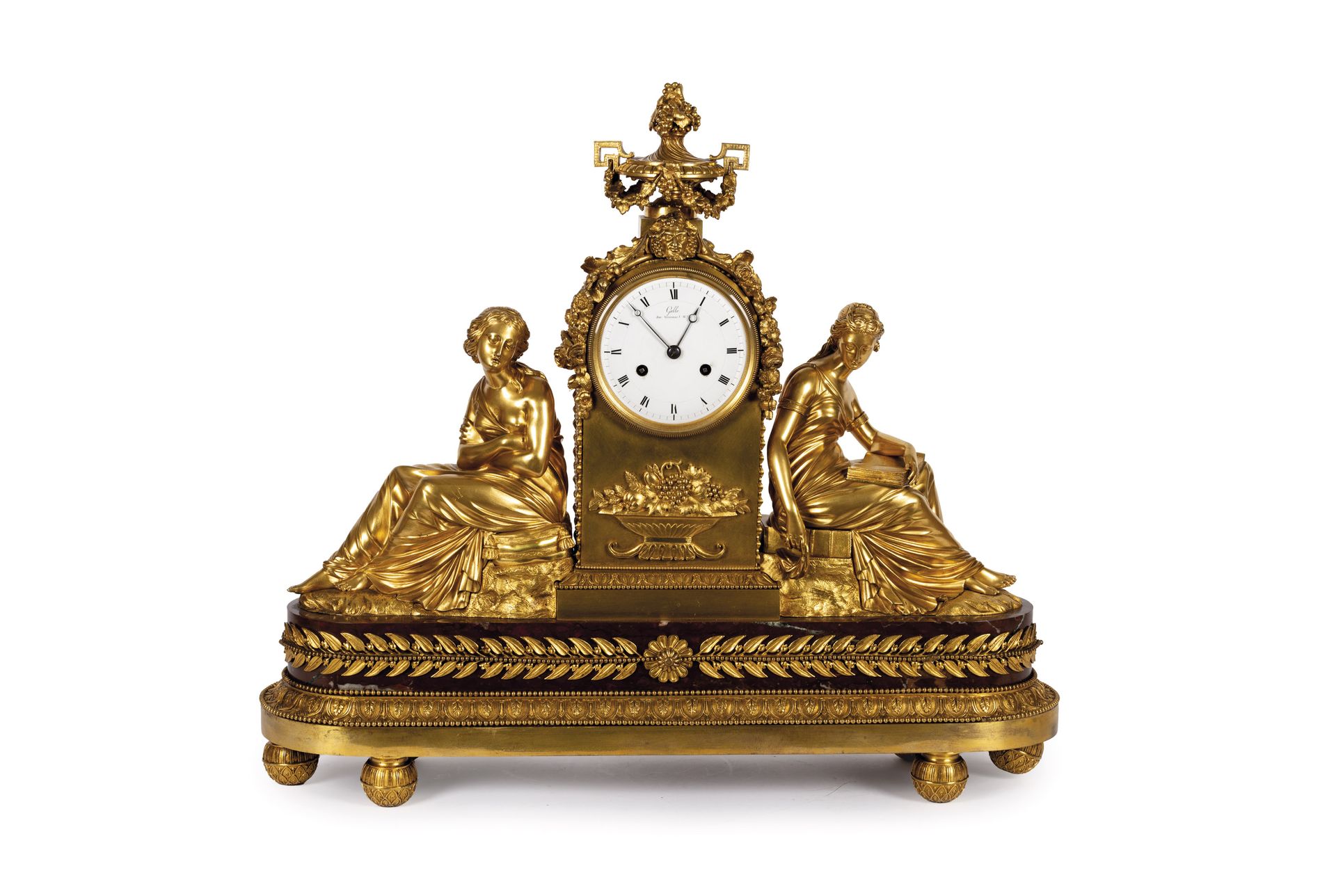 GALLE, CLAUDE (1759 - 1815) Grande pendule de table Louis XVI en bronze doré et &hellip;