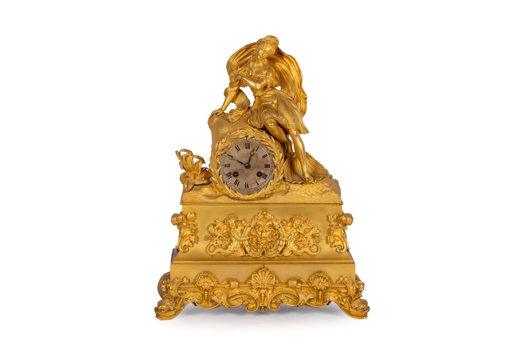 Null Pendule de table Luis Felipe en bronze doré au mercure. Pendule avec cadran&hellip;