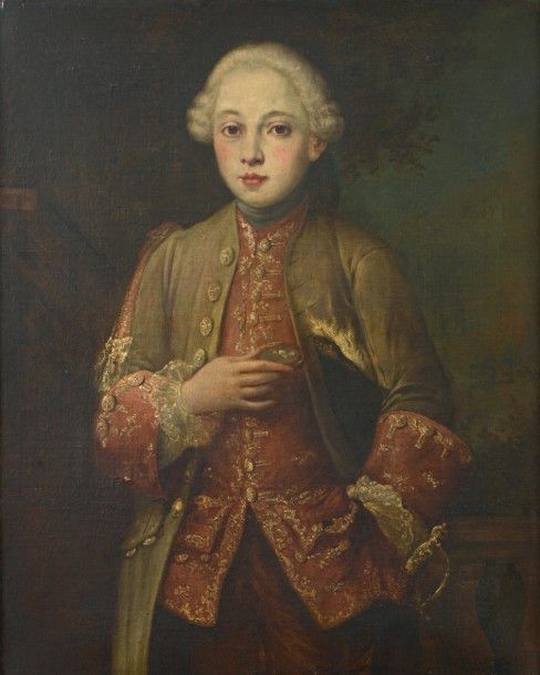 Dans le goût de l'école française du XVIIIe siècle 
Portrait de jeune homme tena&hellip;