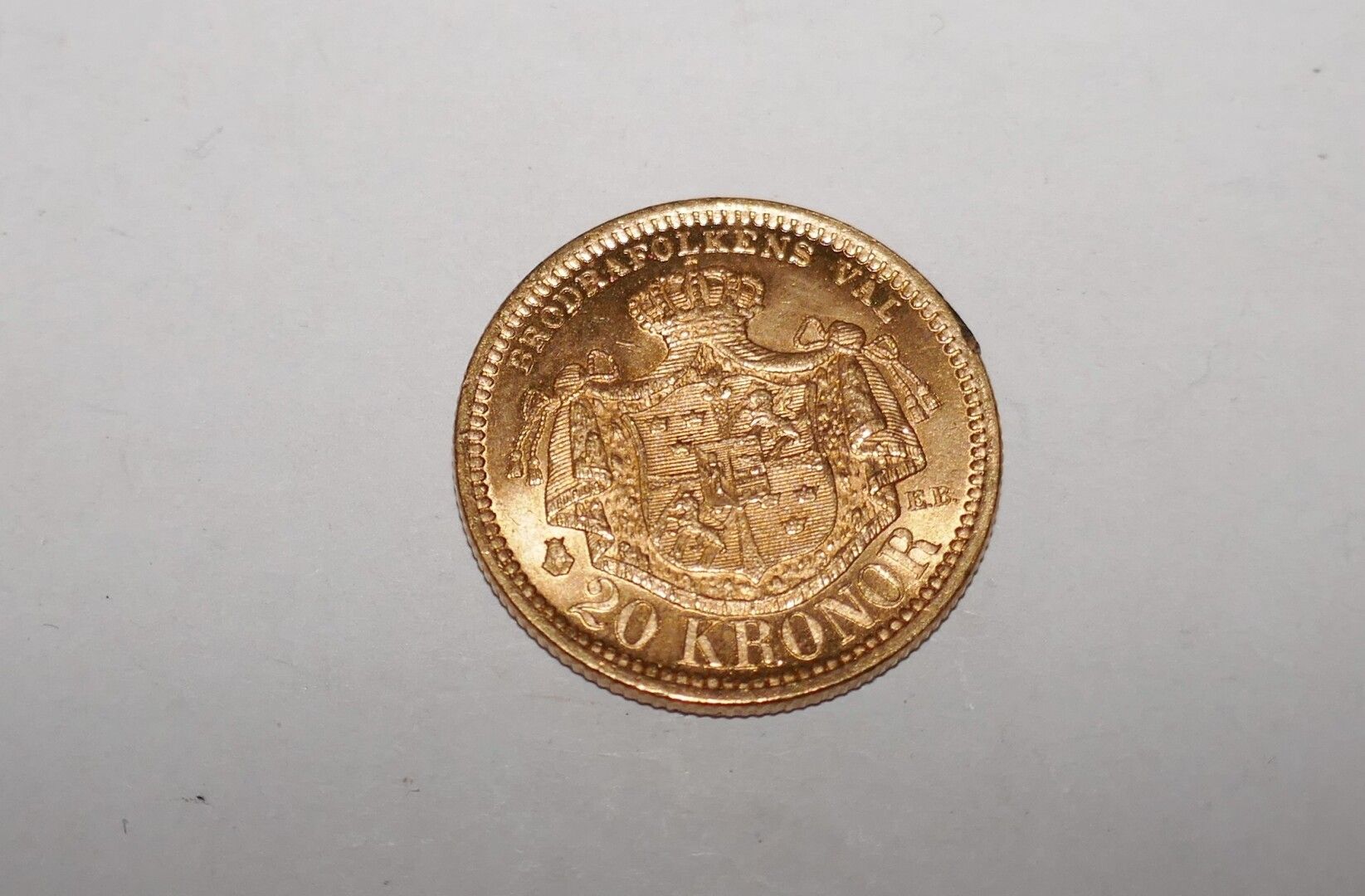 Null Une pièce de 20 Kronor en or 1884, 9 grs