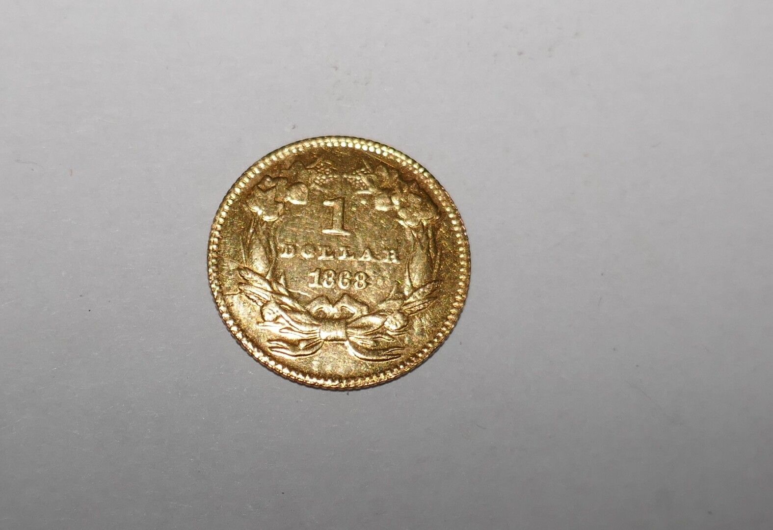 Null Una moneta d'oro da 1 dollaro Indian Princess 1868, 1,6 gr