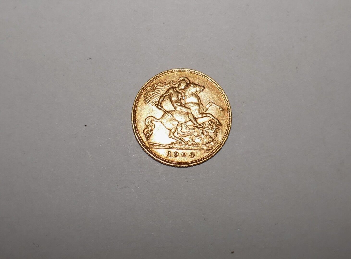 Null Una mezza sovrana d'oro Edward VII 1904, 3,99 gr