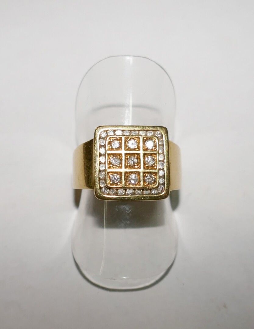 Null Gold diamond-cut ring, PB 5,4 grs, TDD 53