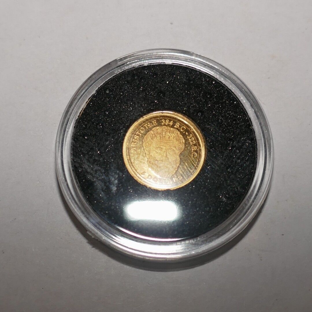 Null Una medaglia d'oro 24K Aristotele, 0,5 gr