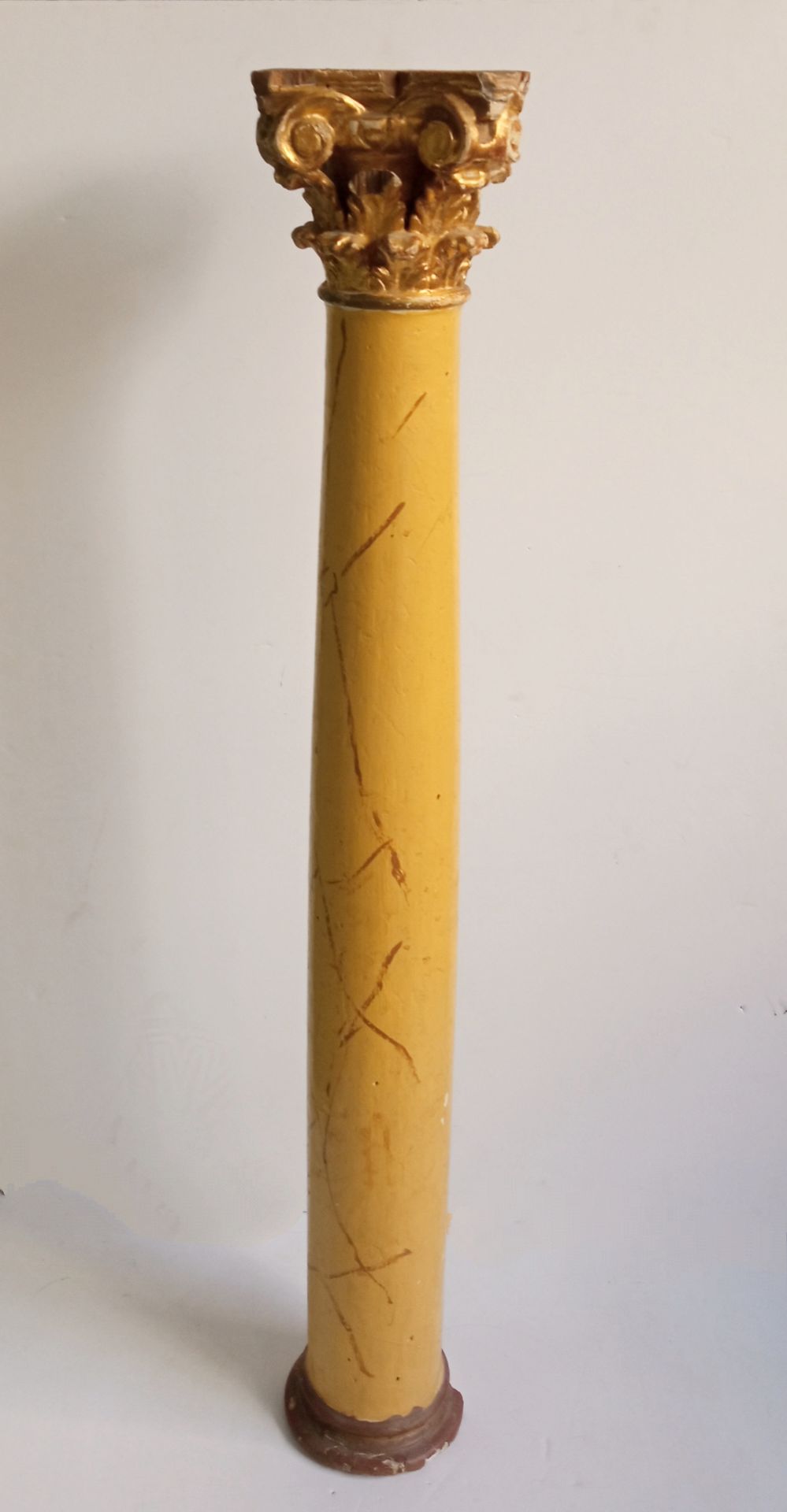 Columna en madera policromada. Finales siglo XVIII principios XIX Colonne en mad&hellip;