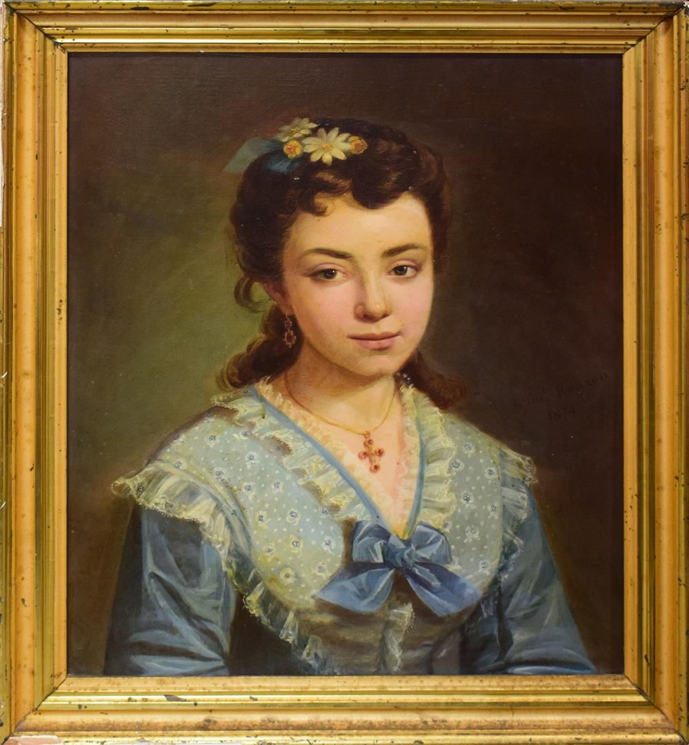 Null MEURON Aglaé 

"Portrait de jeune fille" huile sur toile signée au milieu à&hellip;