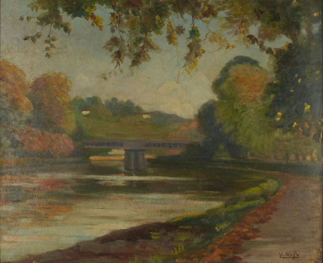 Null MASSE Yvon (1892-1957) 

"Un pont sur la Nive" huile sur carton signée en b&hellip;