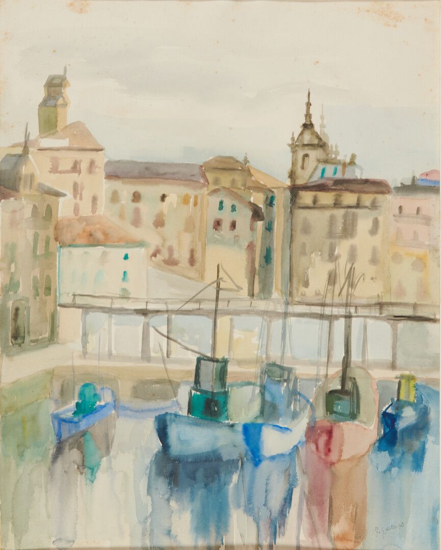 Null GRACENEA AGUIRREGOMEZCORTA José (né en 1927)

"Le port" aquarelle signée en&hellip;