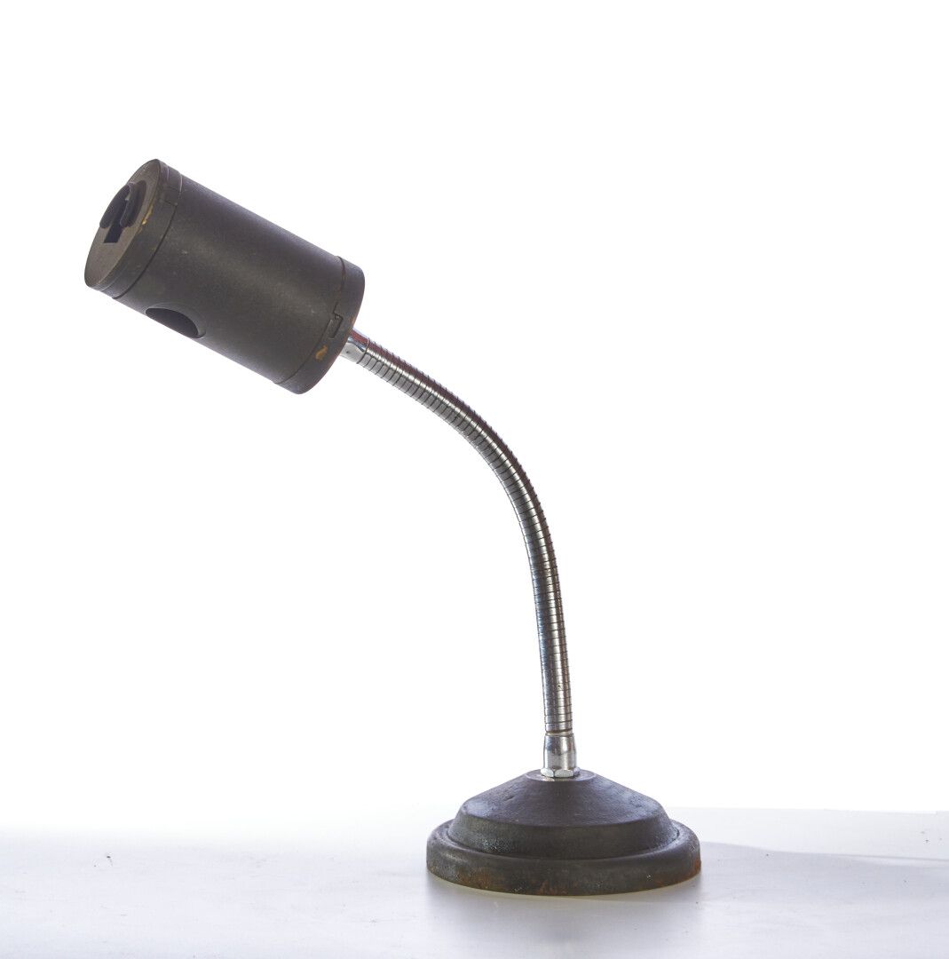 Null A brass and black patina "spot" desk lamp