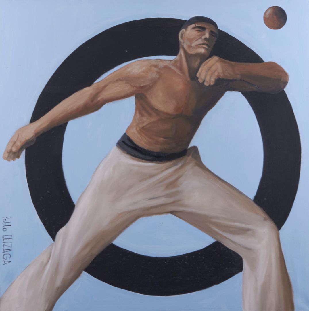 Null 埃利萨加-巴勃罗(生于1967年)

"赤手空拳 "布面油画，左下角有签名 - 100x100