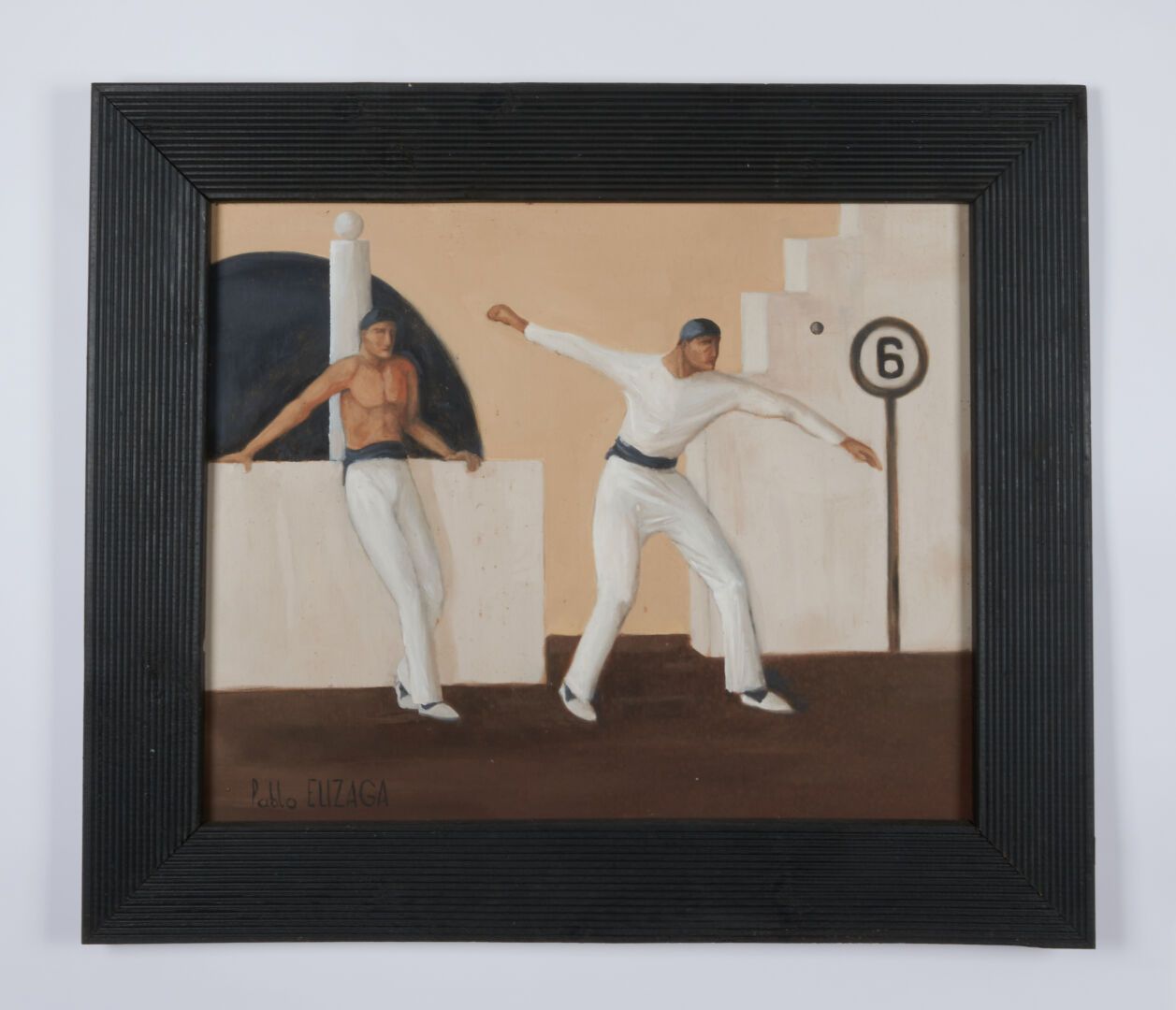 Null ELIZAGA Pablo (born in 1967) 

"The pelota game" oil on panel signed lower &hellip;