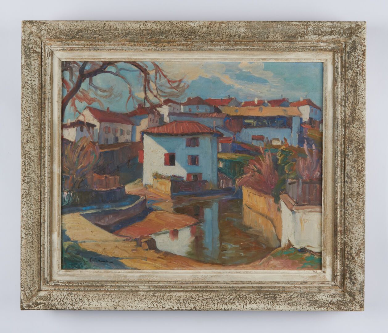 Null CALAME Jean 

"The village" oil on panel signed lower left - 35,5x44,5