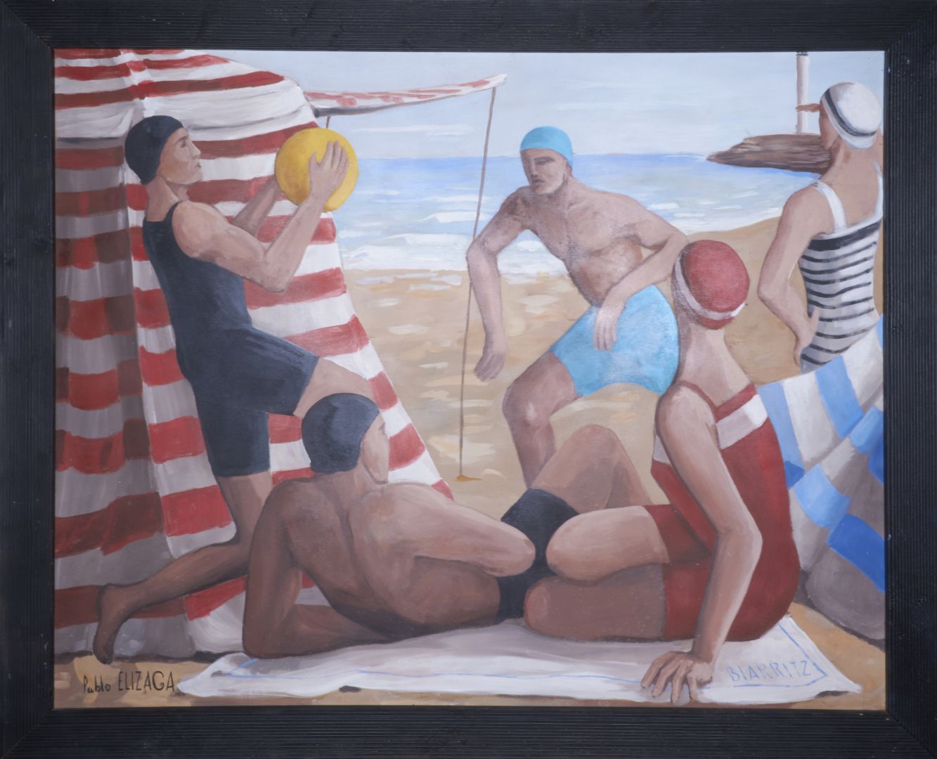 Null 
埃利萨加-巴勃罗(生于1967年)




"左下角有签名的板面油画，右下角有比亚里茨的签名" - 122x150（有潮湿的痕迹）。