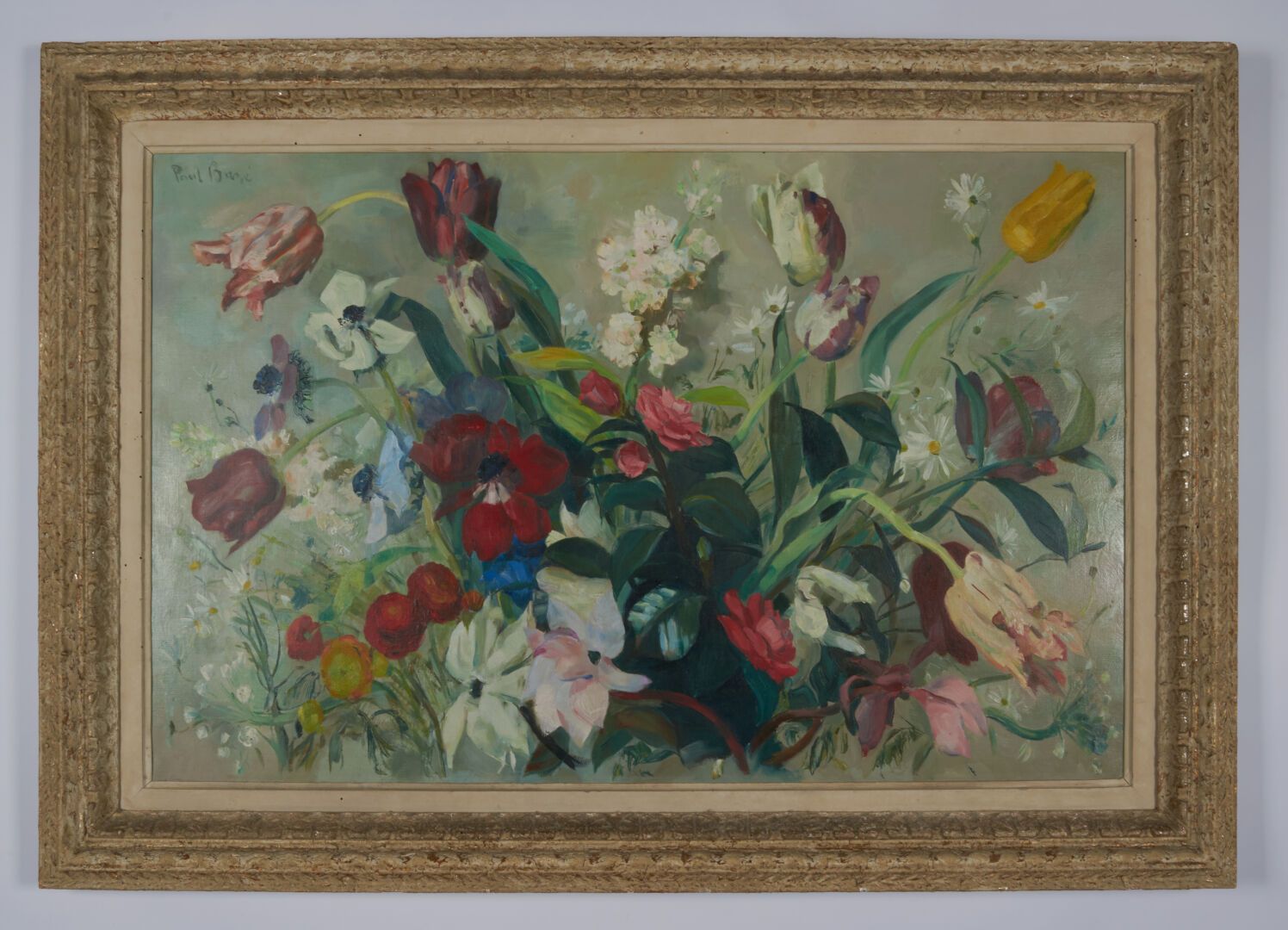 Null BAZE Paul (1901-1985) 

"Les fleurs champêtres" Öl auf Leinwand oben links &hellip;