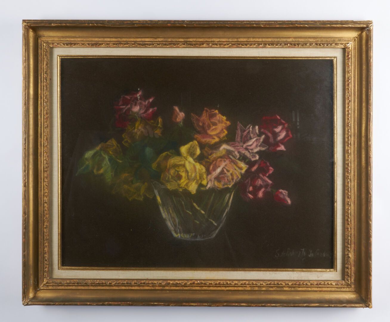 Null DE ROBERTY LA CERDA Sophie

右下角有签名的粉彩画 "花瓶里的玫瑰" - 48 x 62