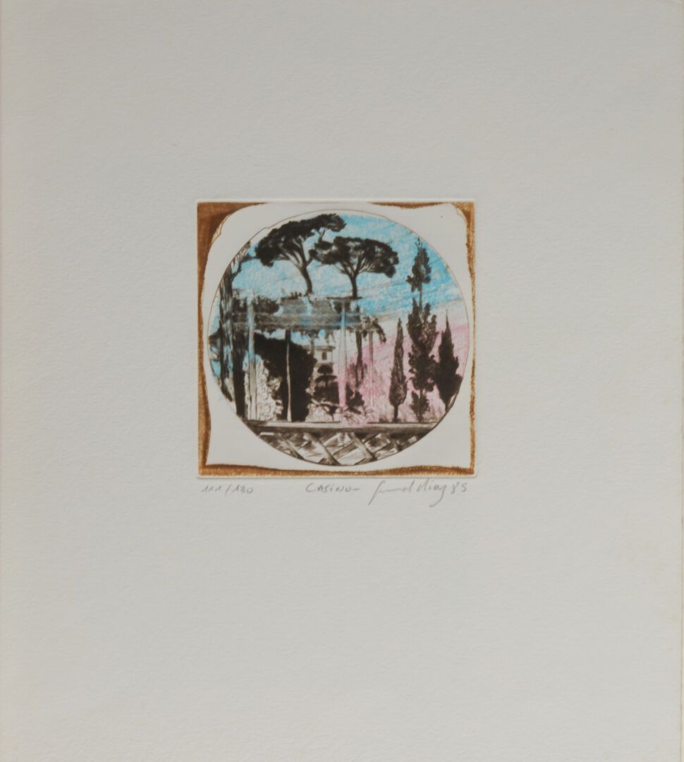 Null DIAZ Gérard (1938)

"赌场 "石版画，右下角有签名，左上角有编号111/130 - 38,5x32