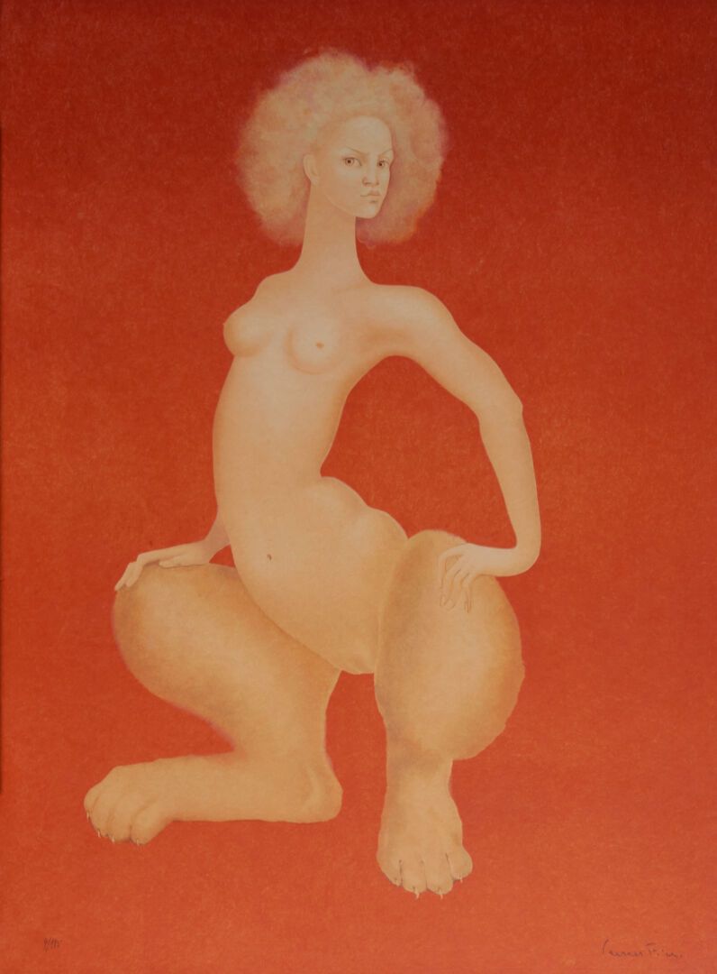 Null 菲尼-莱昂诺(1907-1996)

右下角有签名，左下角有编号9/185的石版画 "女人狮子" - 70x52