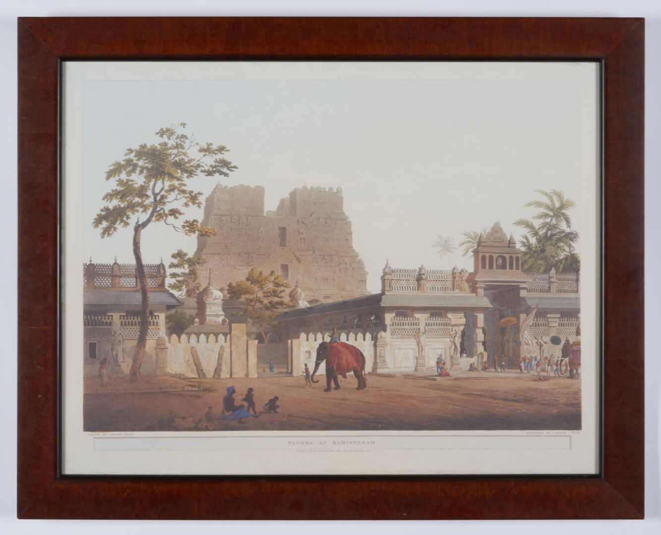 Null Ocho grabados ingleses en color sobre el tema de la India - 45x59