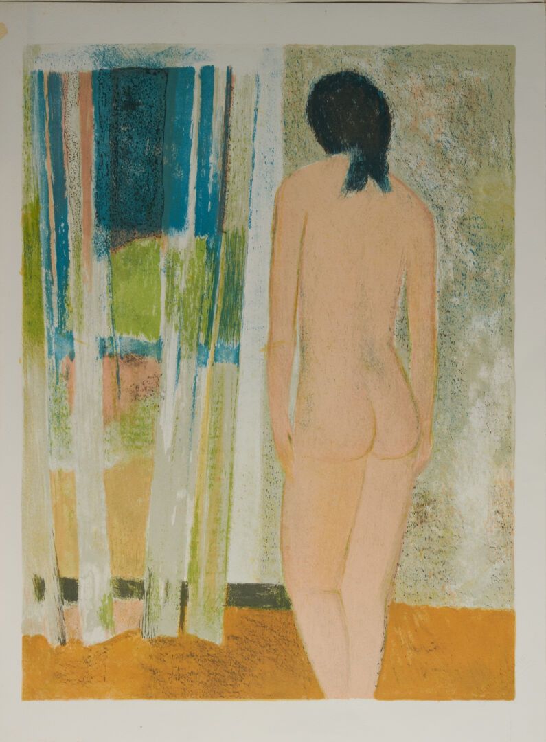 Null 巴东-盖伊（1927-2015

"超越 "石板画，背面有签名和标题 - 66x49.5