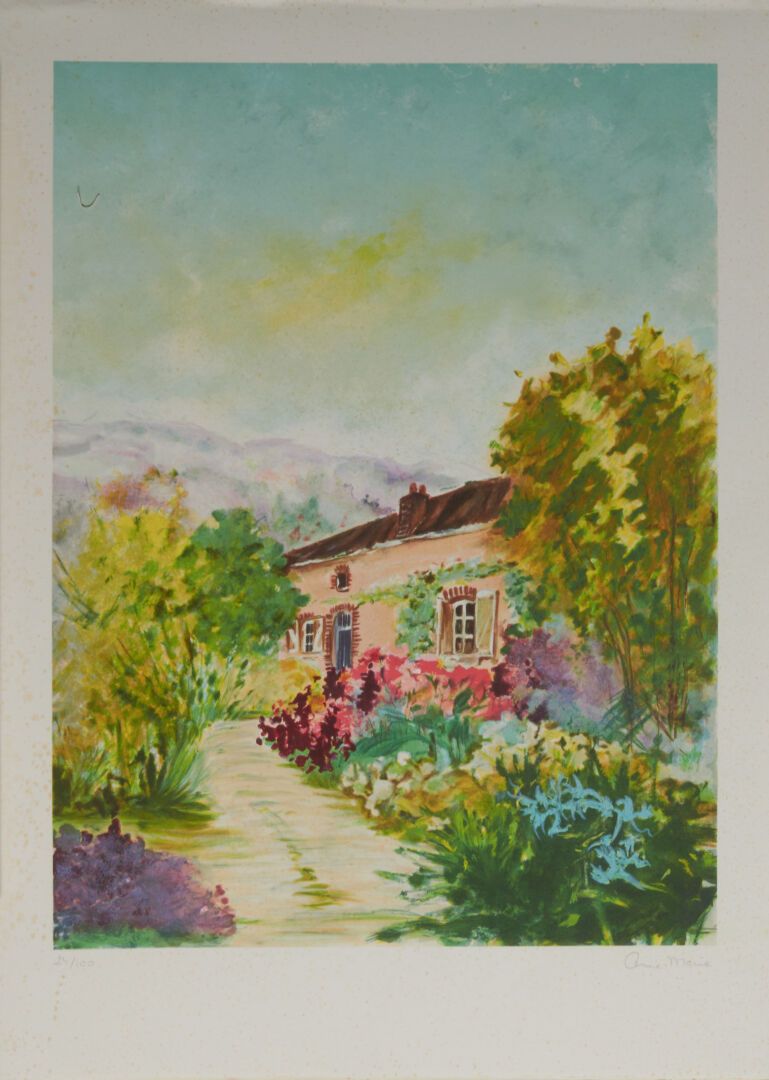 Null ANNE MARIE "La maison" a lithograph numbered 24/100 and two artist's proofs&hellip;