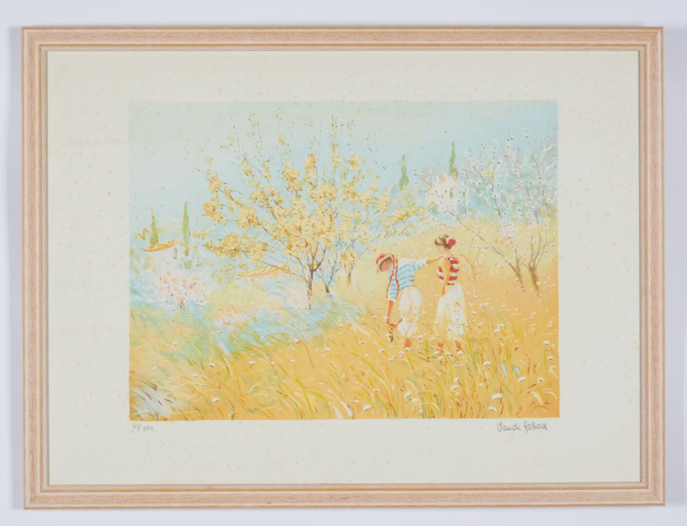 Null FOLLAUX 

"Couple in a field" lithograph signed lower right and numbered on&hellip;