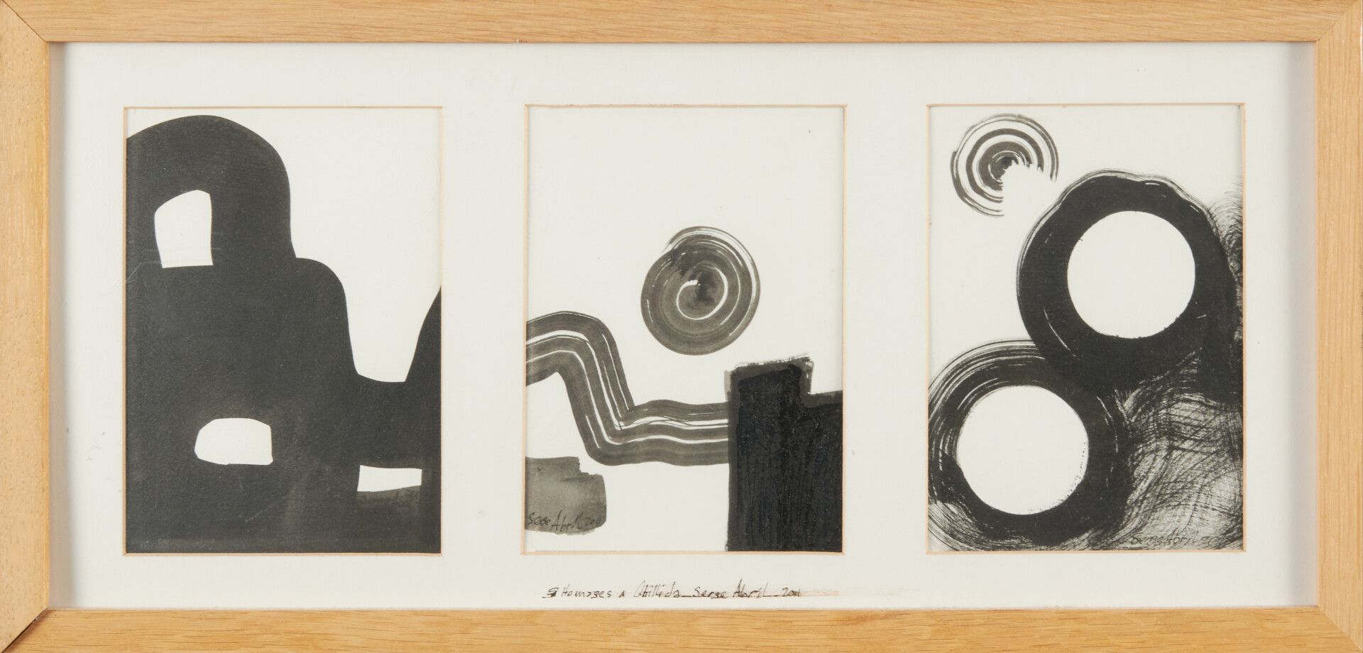 Null 阿布里尔-赛尔吉（生于1949年

"向奇利达致敬 "一套三幅画在同一框架内，签名和日期为2011年 - 17x12.5