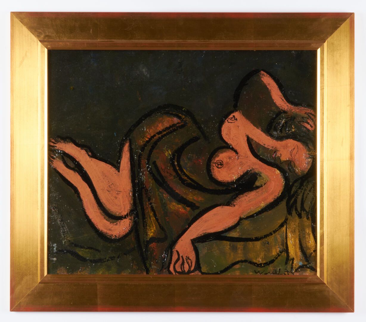 Null WOULFART Marius (1905-1991)

"躺着的模特"，右下角有签名的Isorel油画 - 46x55