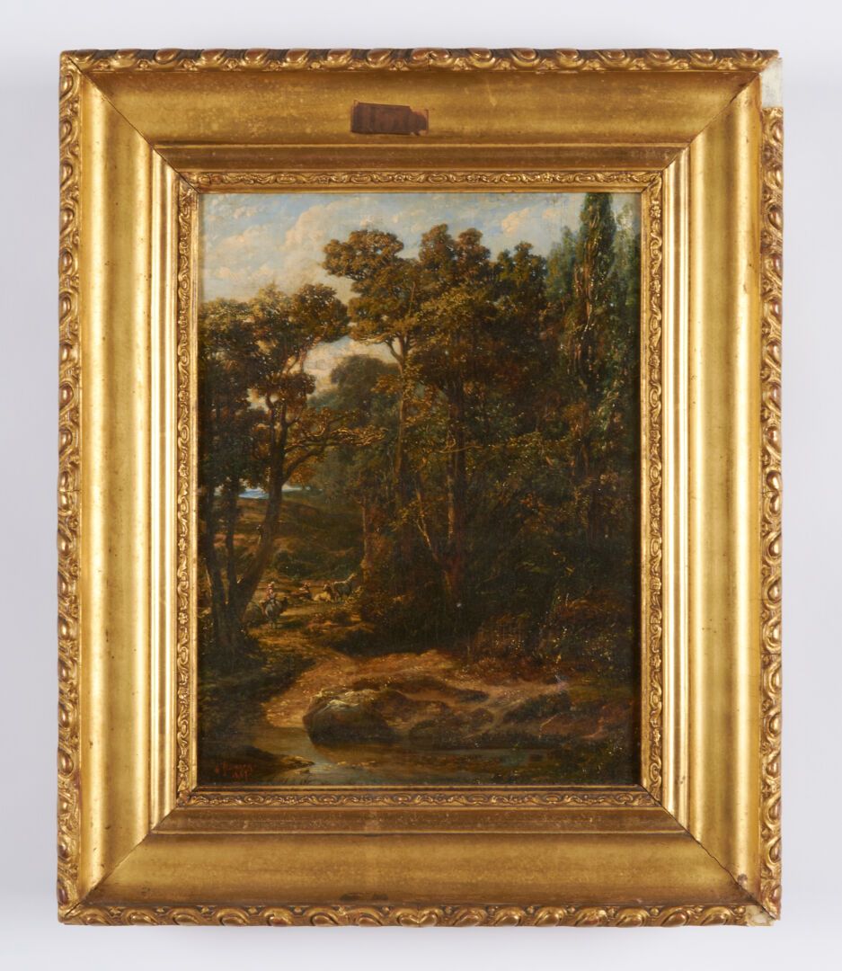 Null FRANCEY A. 

"The cowherd" oil on canvas signed lower left and dated 1867 -&hellip;