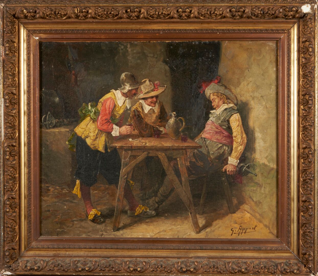 Null APPERT Georges (1850-1934) 

"A l'auberge" huile sur toile signée en bas à &hellip;