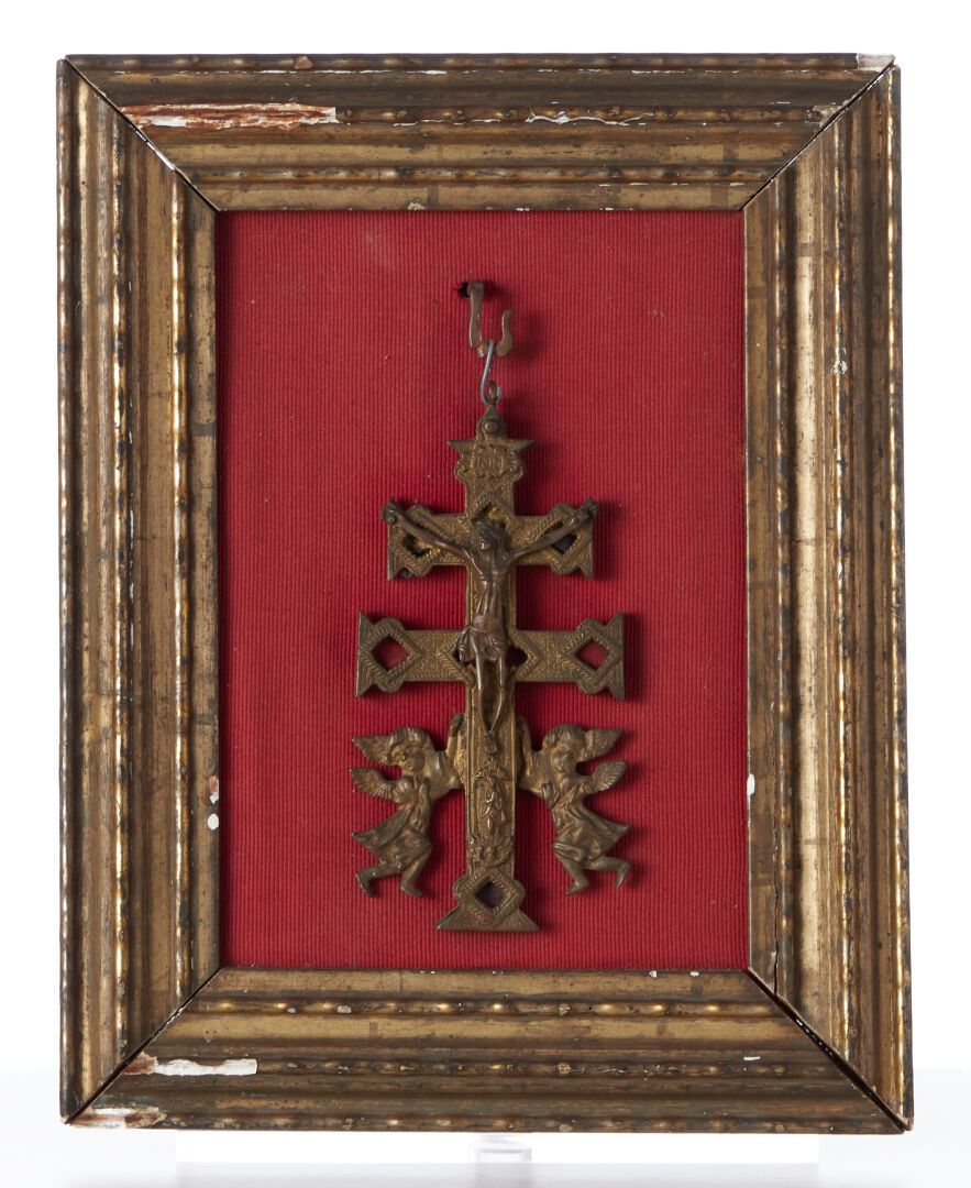 Null Un Cristo de bronce en un marco - 33x25,5